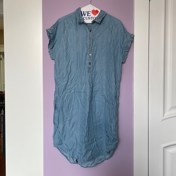 Dex collared t-shirt dress with button down - Picture 1 of 4